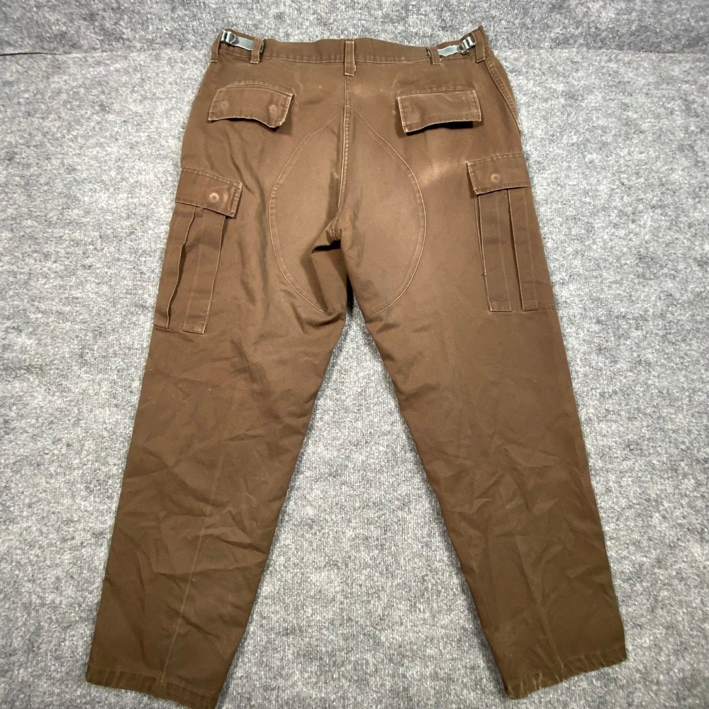 Vintage Pride Brown Cargo Pants Mens‎ 37x30 Made in USA Workwear Distressed
